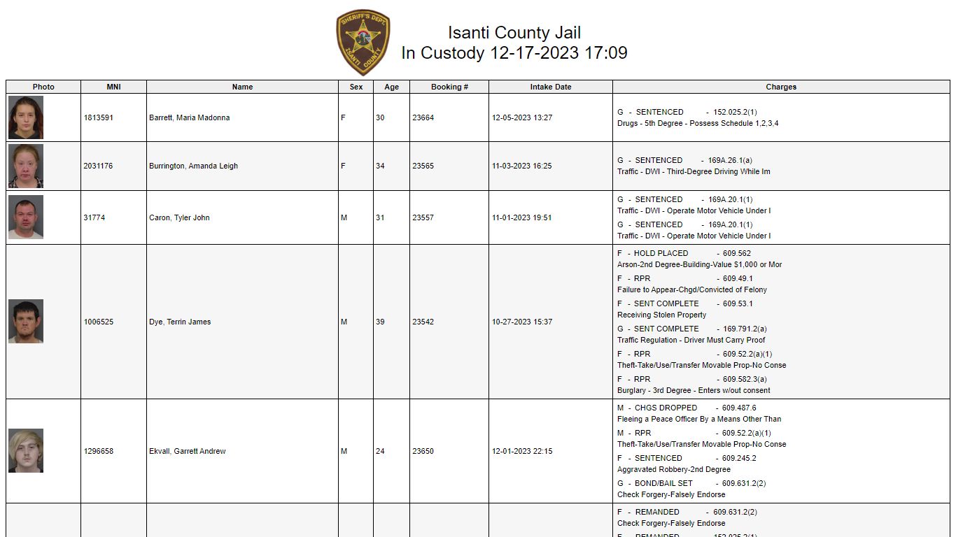 Custody - Isanti County, Minnesota