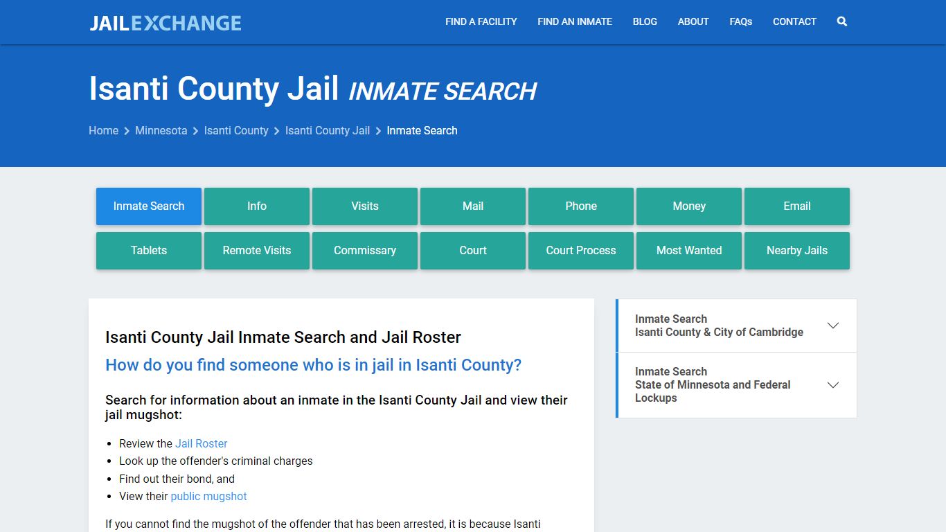 Inmate Search: Roster & Mugshots - Isanti County Jail, MN